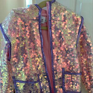 Lola + The Boys Sequin Girls Rain Jacket 2T